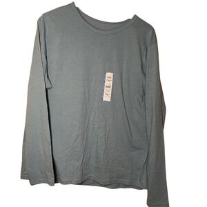 Time & Tru XXXL/3XG Light Blue Long Sleeve Crew Neck Tee Shirt New